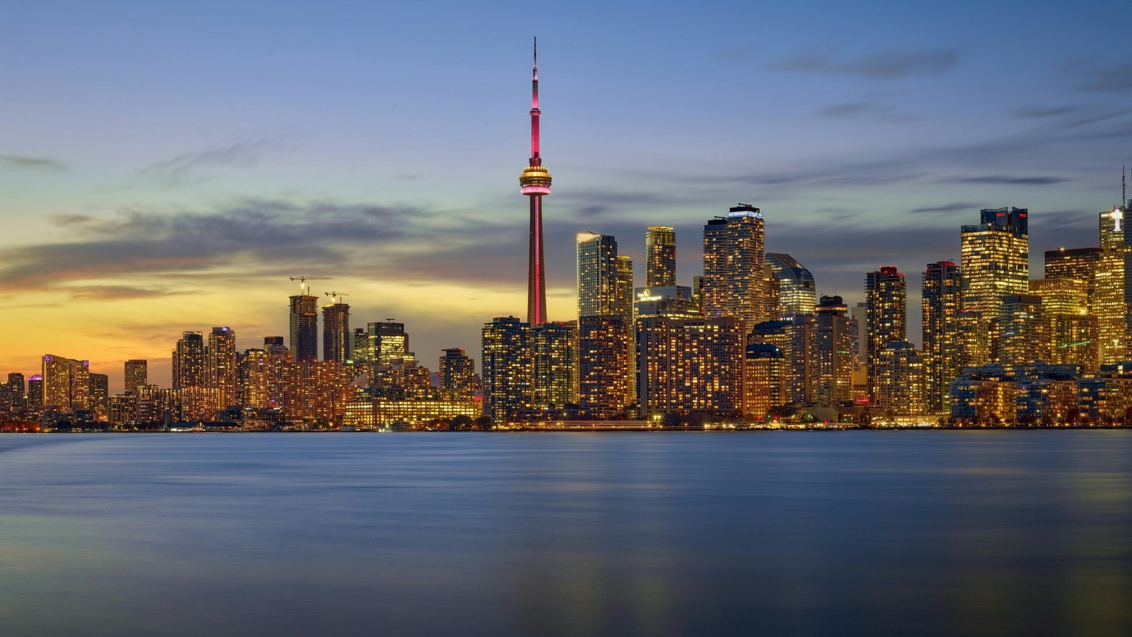 Toronto skyline with CN Tower and waterfront