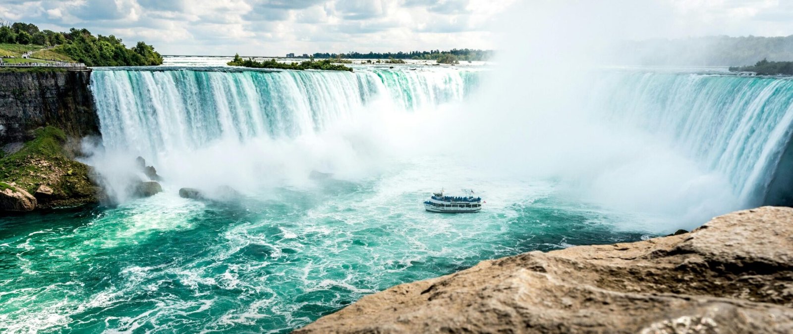 Horseshoe Falls at Niagara Falls viewed from the Canadian side as a day trip from Toronto