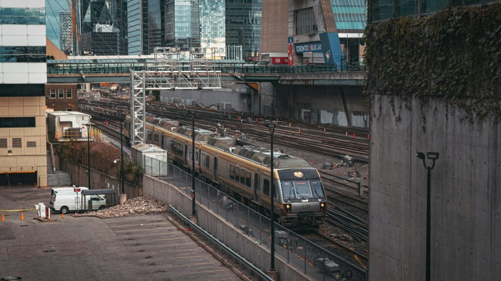 UP Express train connecting Toronto Pearson Airport to downtown Toronto