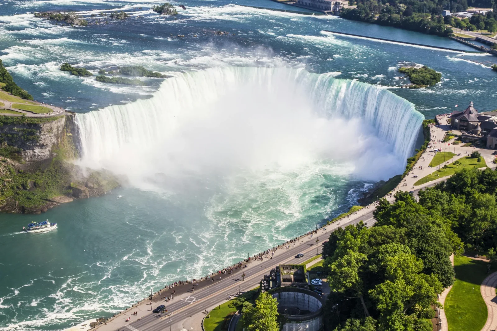 Horseshoe Falls aerial view from the Canadian side in Niagara Falls Ontario