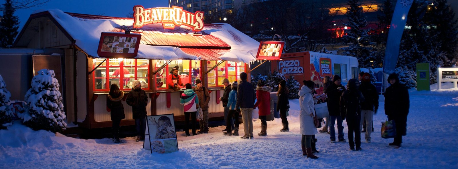 BeaverTails stand in ByWard Market Ottawa in winter