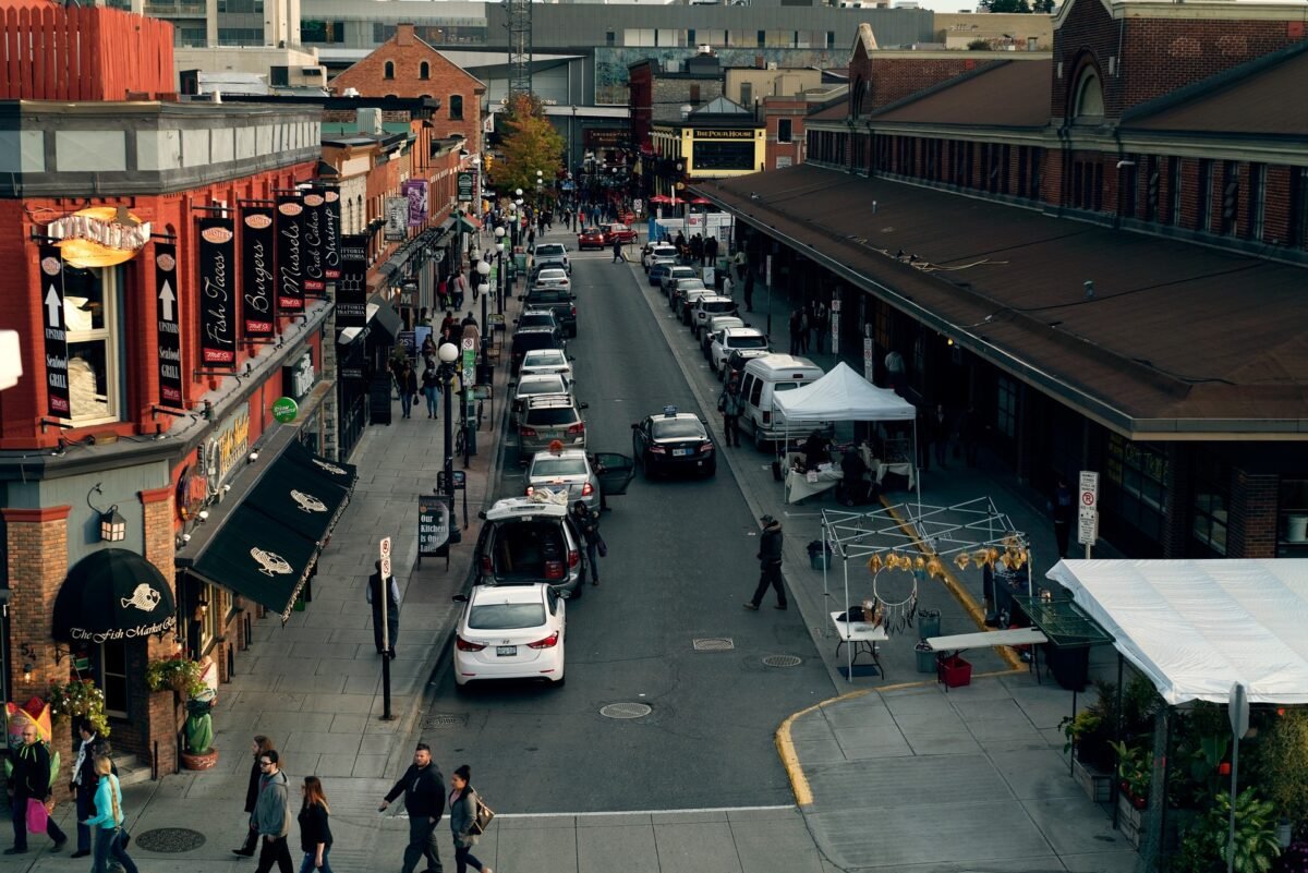ByWard Market in Ottawa with shops, restaurants, and busy streets