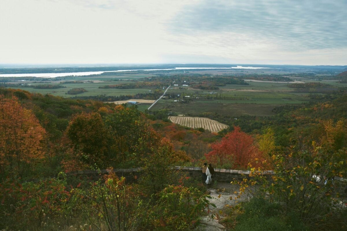 Scenic lookout over the Ottawa Valley in Gatineau Park during fall