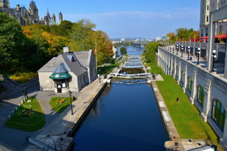 Rideau Canal and Parliament buildings in Ottawa