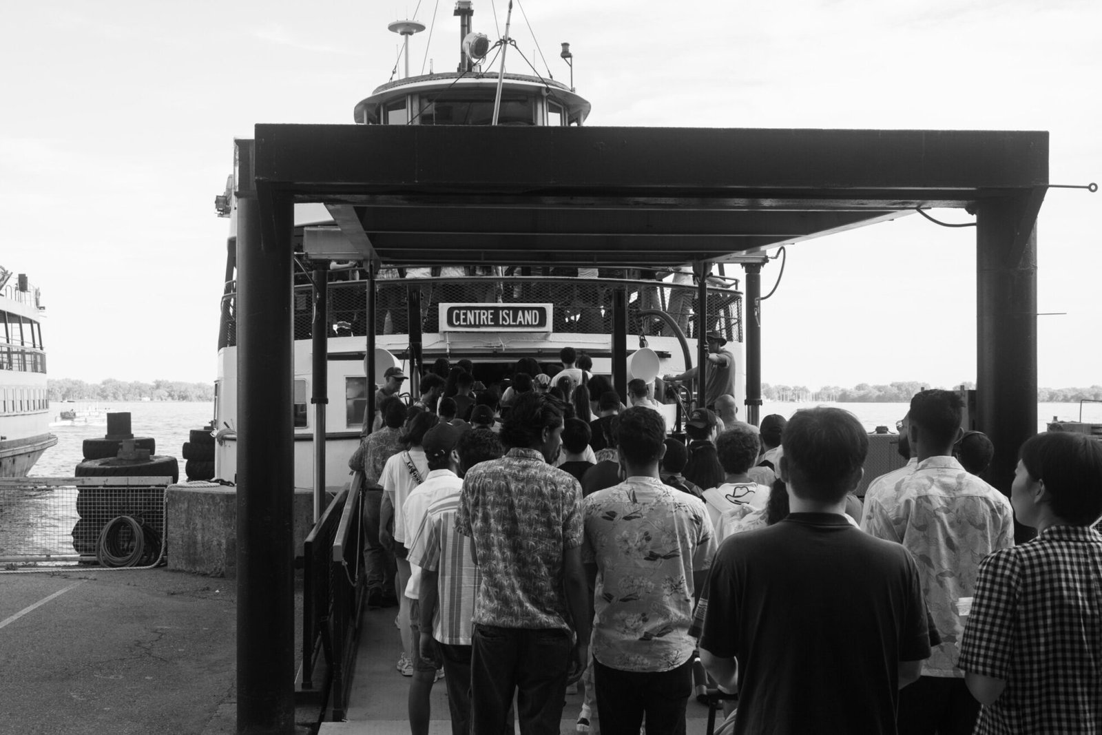 Crowds boarding the ferry to Centre Island from downtown Toronto