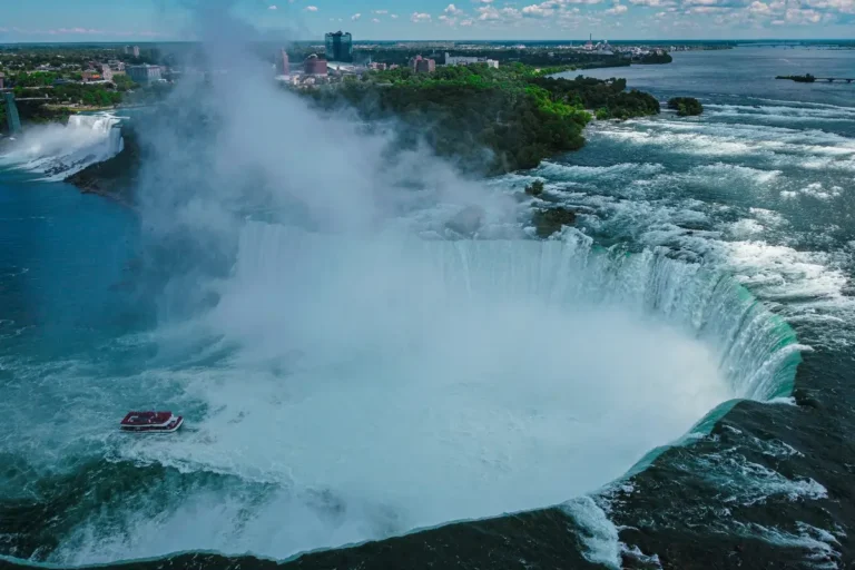 Aerial view of Horseshoe Falls at Niagara Falls Ontario Canada