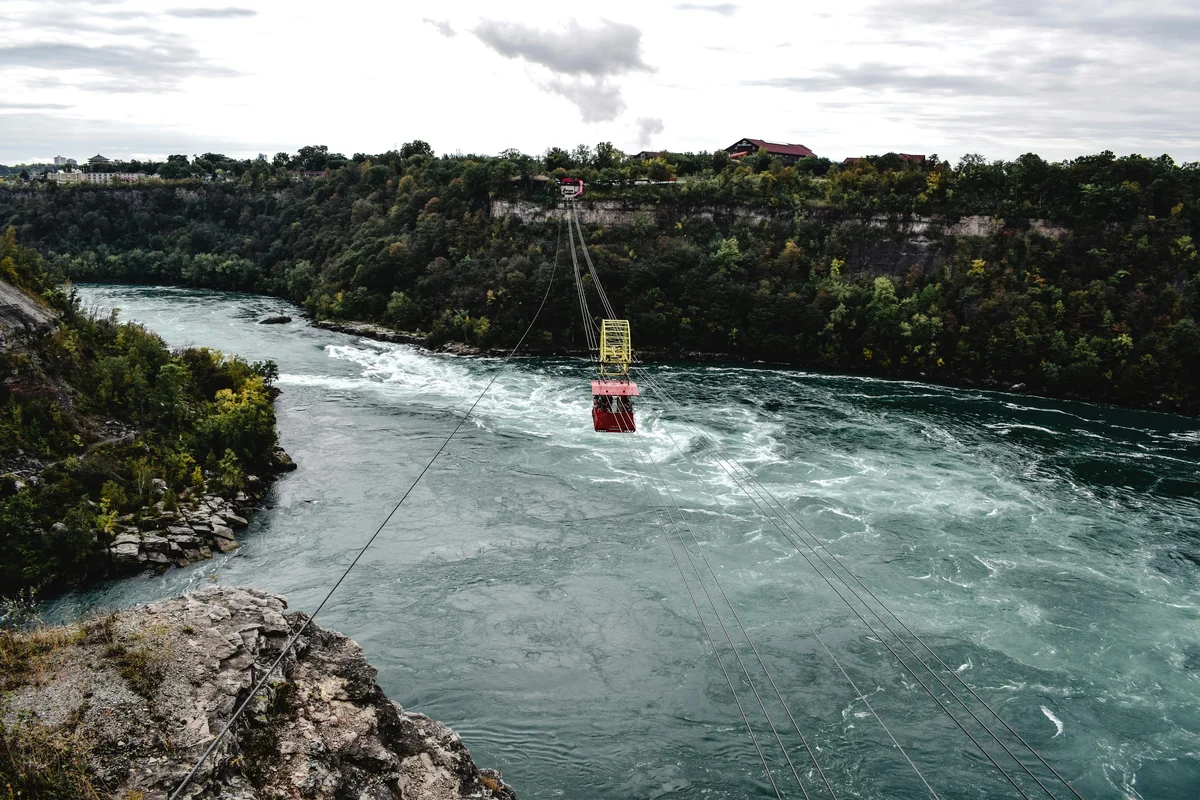 Whirlpool Aero Car crossing the Niagara Gorge above the Niagara River near Niagara Falls